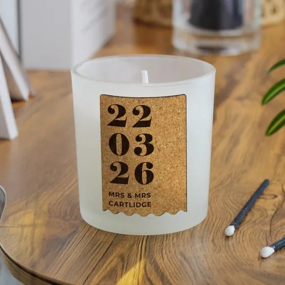 Personalised Anniversary Cork Label Candle 2