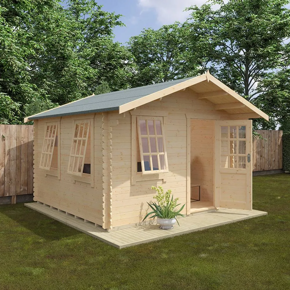 Buttercup Farm 12x12 The Carrington 28mm Cabin - L355 x W355 x H271.9 cm in Natural 2