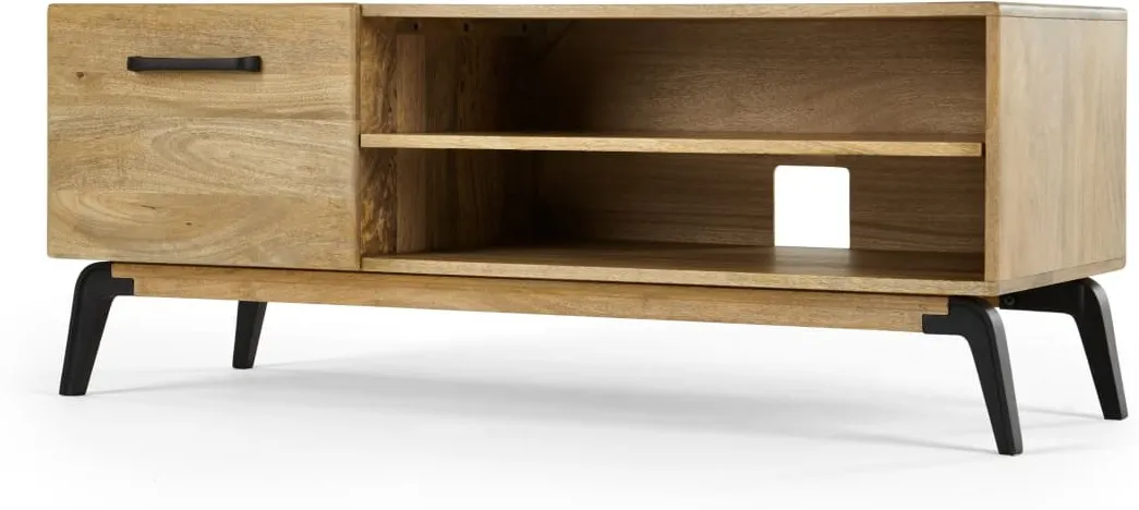 Lucien TV Stand, Light Mango Wood