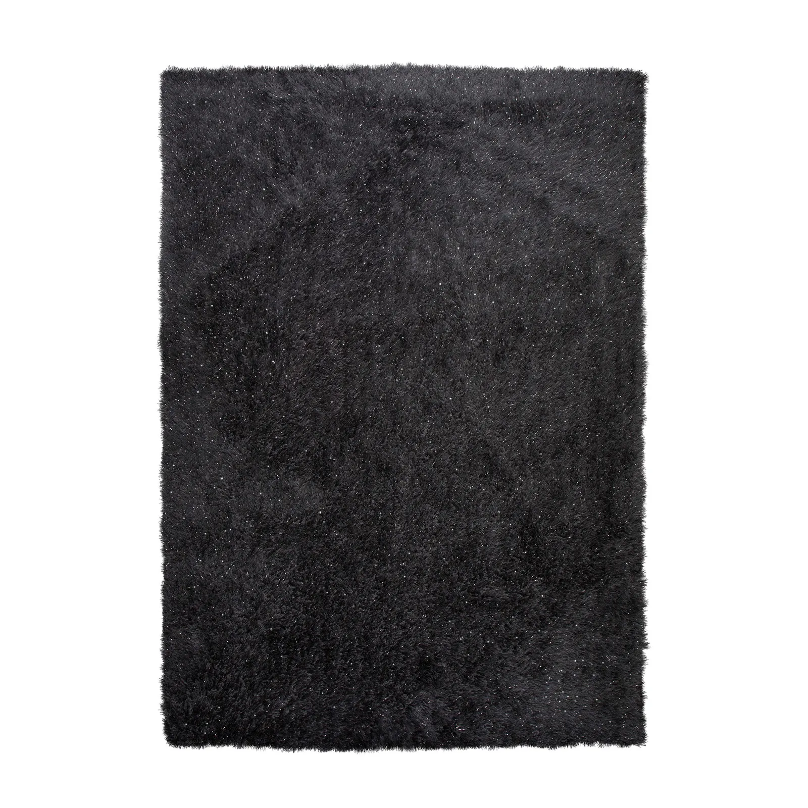 Riviera Sparkle Shaggy Rug Charcoal