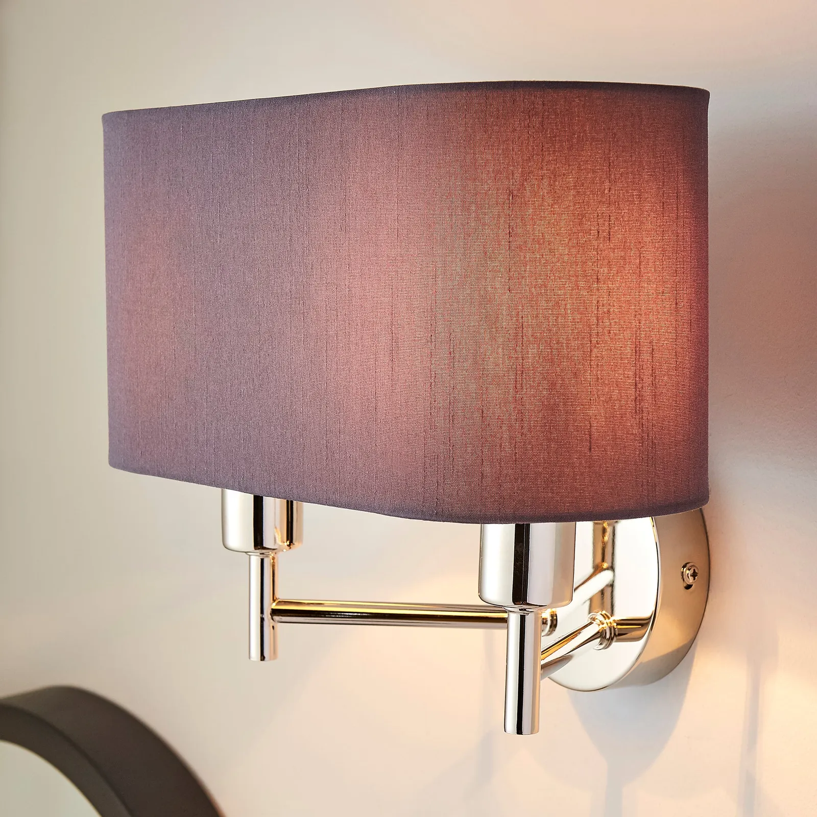 5A Edmonton 2 Light Shaded Grey Wall Light Grey