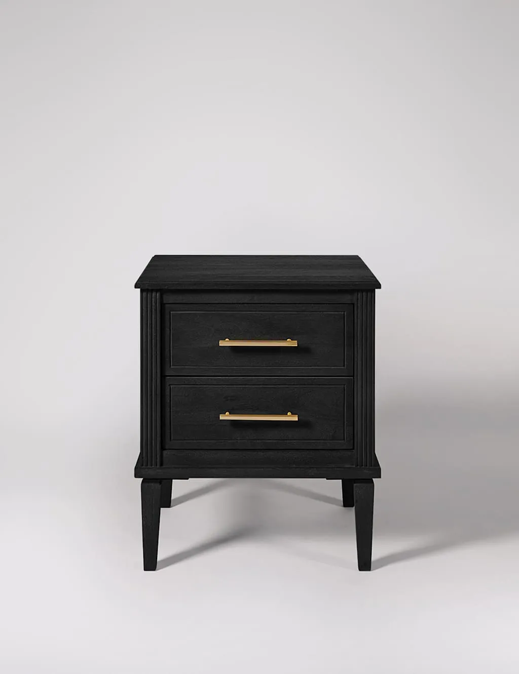 Swoon Claudine Mango Wood 2 Drawer Bedside Table Black