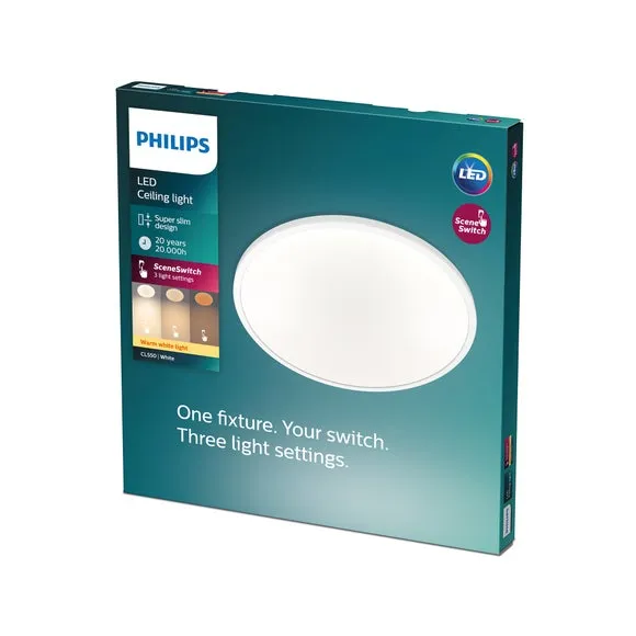 Philips Warm White Superslim Integrated LED Flush Ceiling Light 1